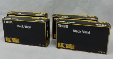 Preview: Einweghandschuhe Thor Black Vinyl 1000 Stück  Gr.S